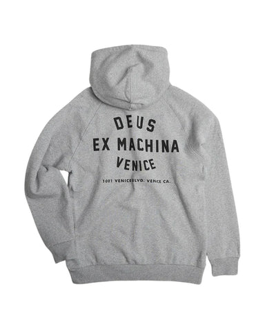 Deus Ex Machina Felpa con cappuccio da uomo Venice Address grigia