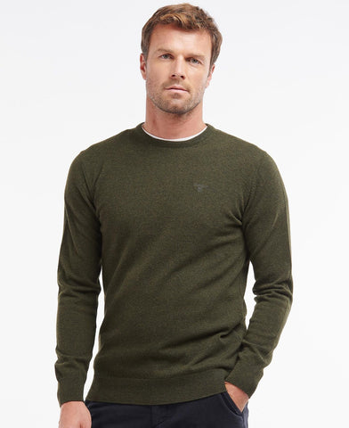 Barbour Maglia girocollo in lana da uomo Essential verde