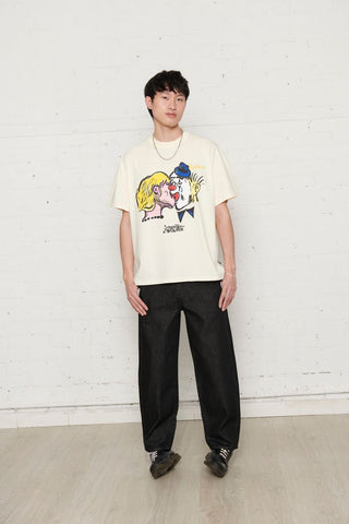 Pas De Mer T-Shirt da uomo manica corta Hard Times panna