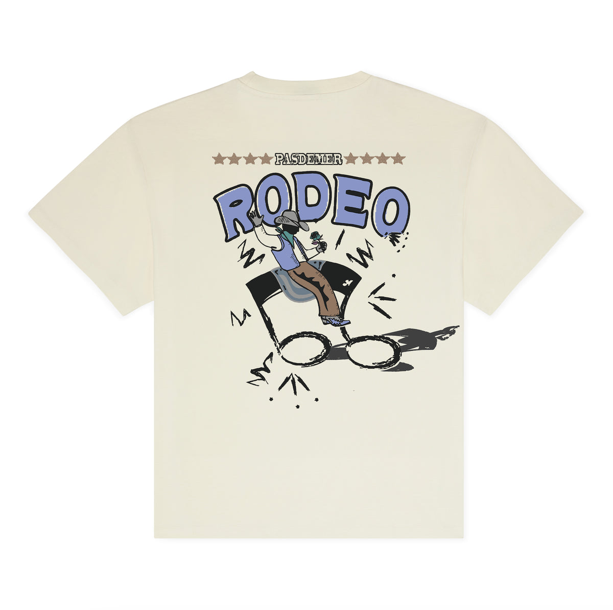 Pas De Mer T-Shirt da uomo manica corta Rodeo panna