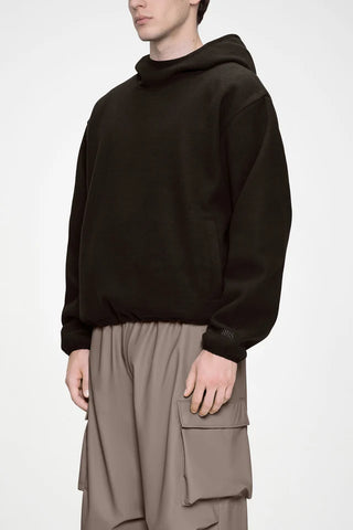 Rains Felpa con cappuccio in pile da uomo Fleece marrone