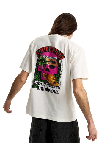 Vans T-Shirt da uomo manica corta Checkerboard Behaviour panna