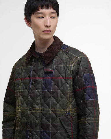 Barbour Giacca da uomo trapuntata in tartan Transport Quilt