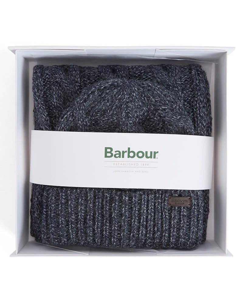 Barbour Set regalo sciarpa e cappello Jesmond
