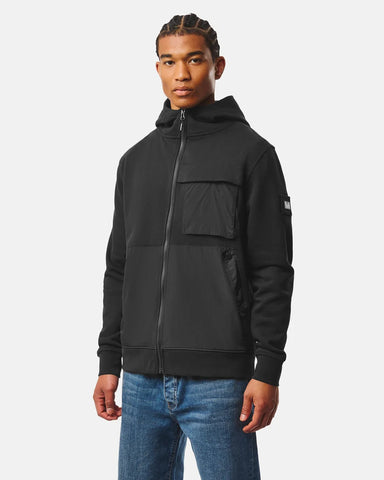 Weekend Offender Felpa con zip e cappuccio da uomo Daponte nera