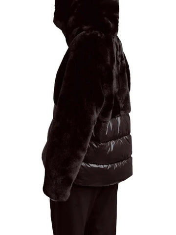 Blauer Giacca da donna nylon con pelliccia Fanevil marrone