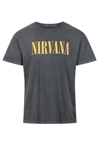 ReCovered T-Shirt unisex manica corta Nirvana Plain Logo nero lavato