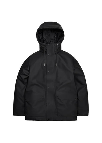 Rains Giacca Parka impermeabile da uomo W3T3 nera
