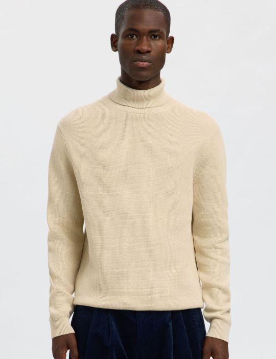 Selected Magia collo alto da uomo Dane panna