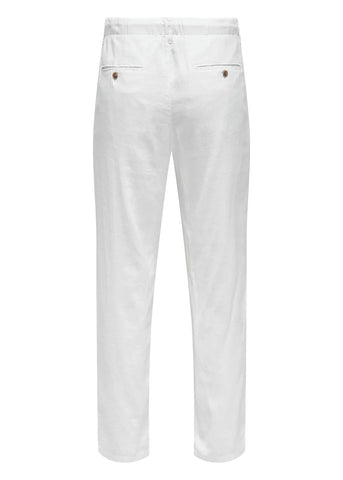 Only &amp; Sons Men's Linen Trousers Leo White