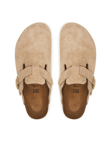 Birkenstock Sandalo in pelle scamosciata Boston beige