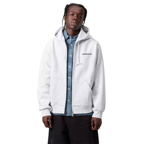 Carhartt Wip Felpa con zip e cappucio da uomno Archive Lines grigio chiaro