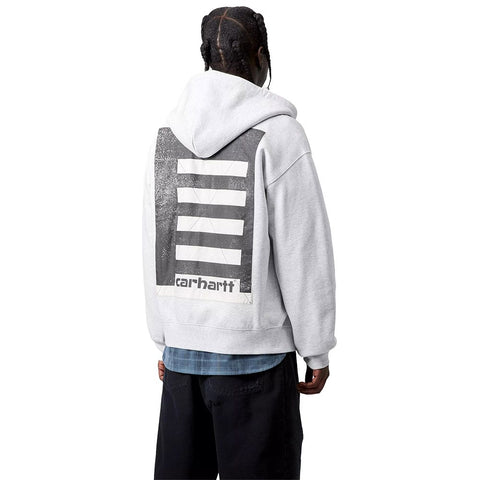 Carhartt Wip Felpa con zip e cappucio da uomno Archive Lines grigio chiaro