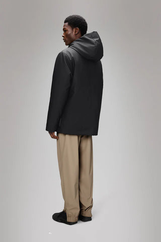 Rains Giacca Parka impermeabile da uomo W3T3 nera