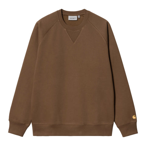 Carhartt Wip Felpa da Uomo girocollo Chase Marrone