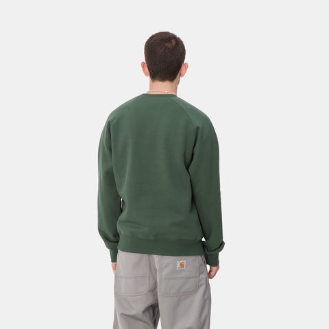 Carhartt Wip Chase Green Herren-Sweatshirt mit Rundhalsausschnitt