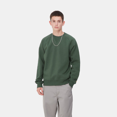 Carhartt Wip Chase Green Herren-Sweatshirt mit Rundhalsausschnitt