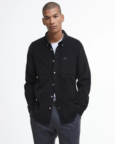 Barbour Camcia da uomo in velluto Ramsey nera