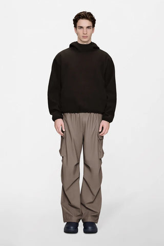 Rains Felpa con cappuccio in pile da uomo Fleece marrone