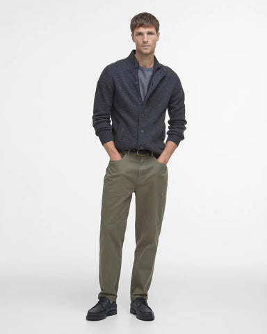 Barbour Maglione da uomo con zip Patch Grigia