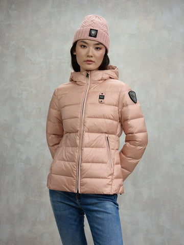 Blauer Giacca Piumino da donna Sfiancato Charme rosa