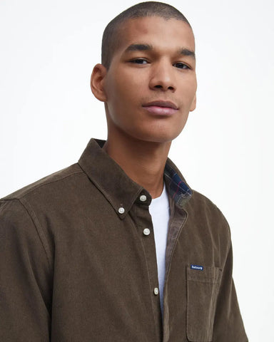 Barbour Camicia da uomo in velluto Ramsey marrone