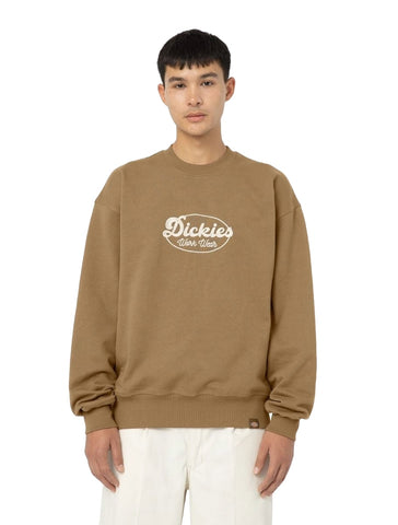 Dickies Men's Gridley crewneck sweatshirt in dark beige