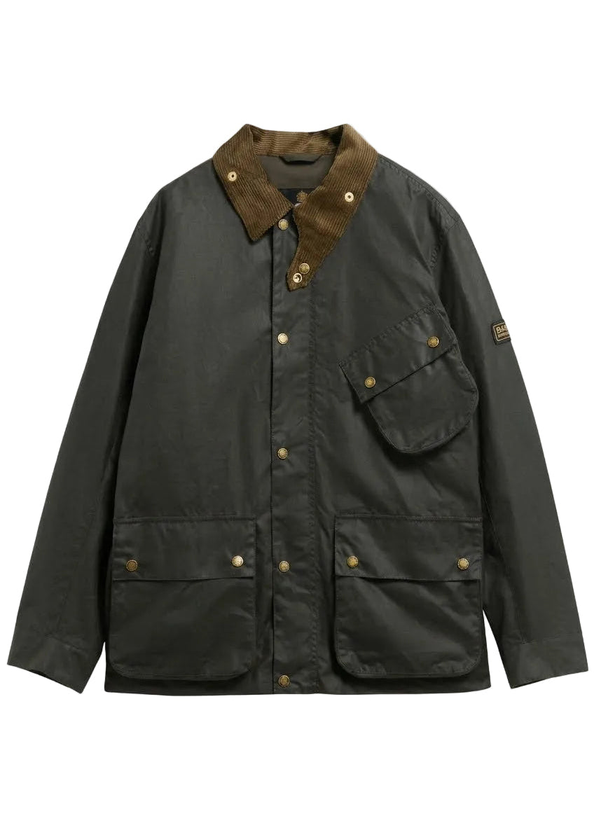Barbour International Giacca da uomo cerata Brake Line fern
