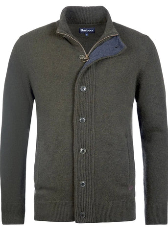 Barbour Maglione da uomo con zip Patch verde