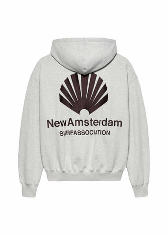 Grauer Logo-Hoodie für Herren von New Amsterdam