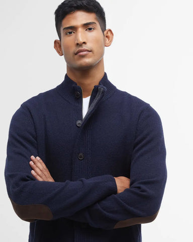 Barbour Maglione da uomo con zip Patch blu