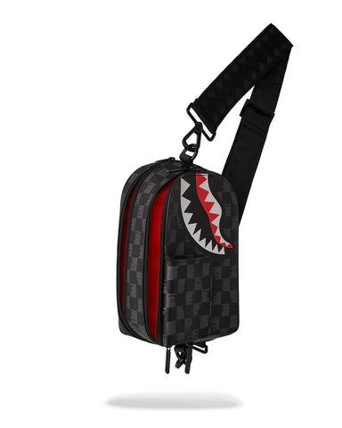 Sprayground Unisex Drip Check Shark Pouch Black