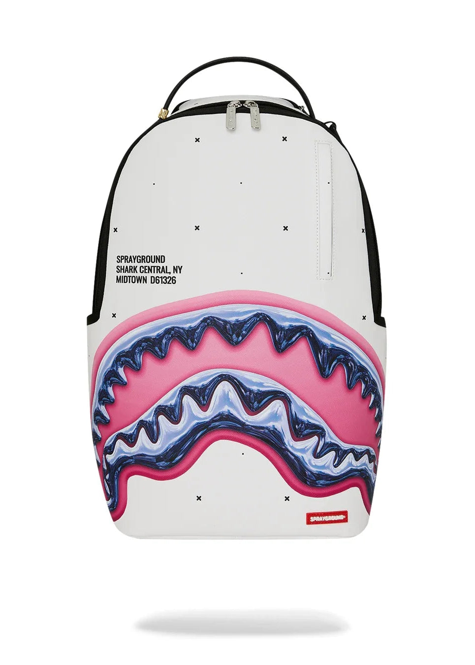 Sprayground Zaino Unisex Shark Central Liquid Chrome bianco