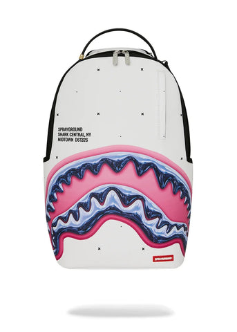 Sprayground Zaino Unisex Shark Central Liquid Chrome bianco