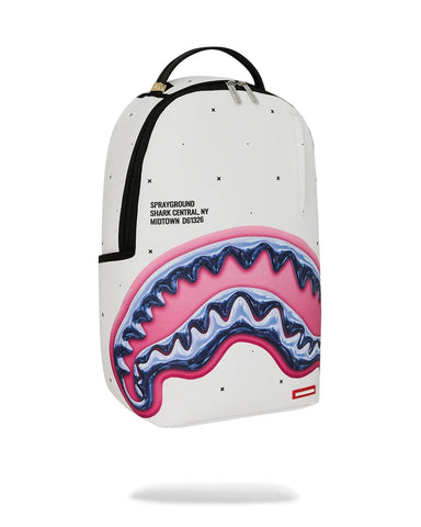Sprayground Zaino Unisex Shark Central Liquid Chrome bianco