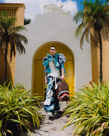 Sprayground Zaino Unisex Sharks In Paris Wtf Bubble marrone