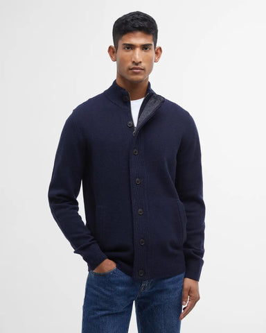 Barbour Maglione da uomo con zip Patch blu