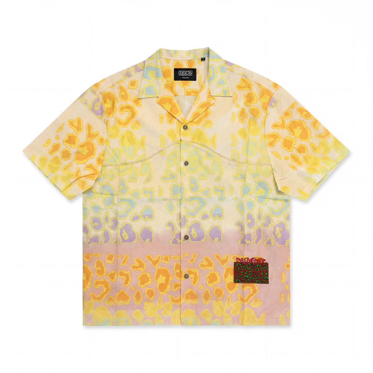 Pas De Mer Camicia da uomo manica corta Leopard multicolor