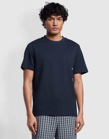 Farah T-Shirt da uomo con taschino Stacy Pocket blu