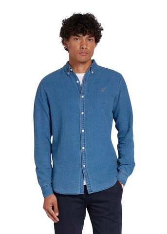 Farah Brewer Stonewashed Men's Denim Shirt