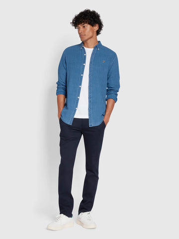 Farah Brewer Stonewashed Men's Denim Shirt