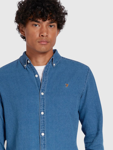 Farah Brewer Stonewashed Men's Denim Shirt