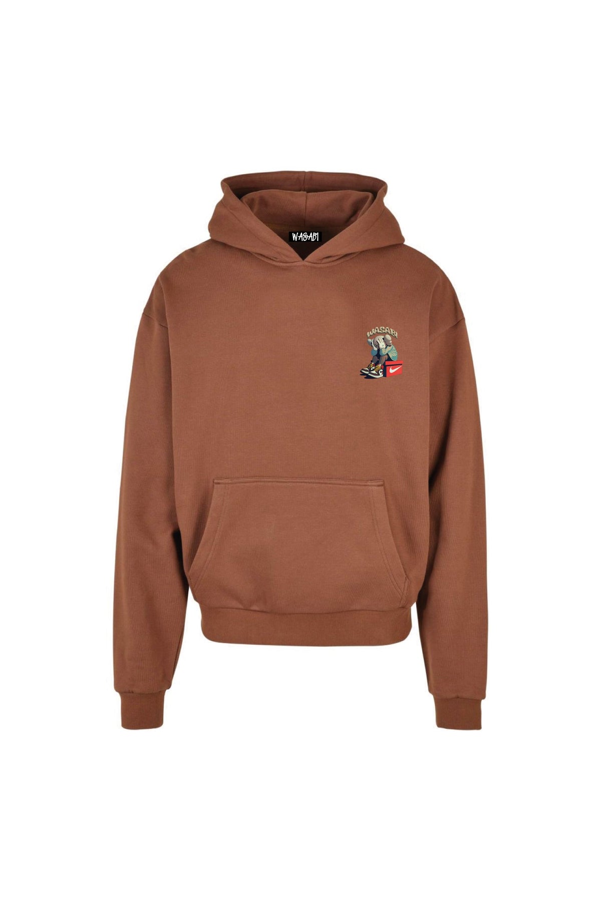 Wasabi Felpa da uomo con cappuccio Kaws marrone