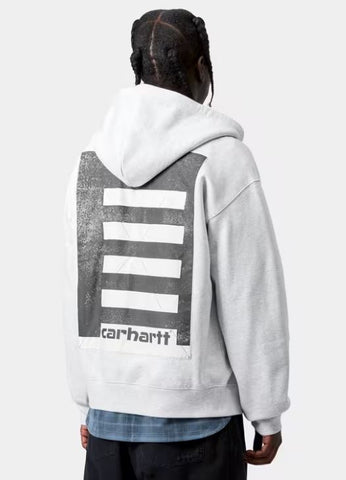 Carhartt Wip Felpa con zip e cappucio da uomno Archive Lines grigio chiaro