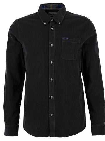 Barbour Camcia da uomo in velluto Ramsey nera