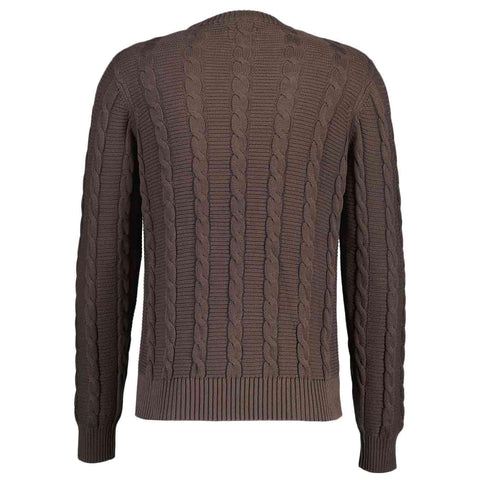 Farah Maglia girocollo da uomo Mendon Cable  Marrone