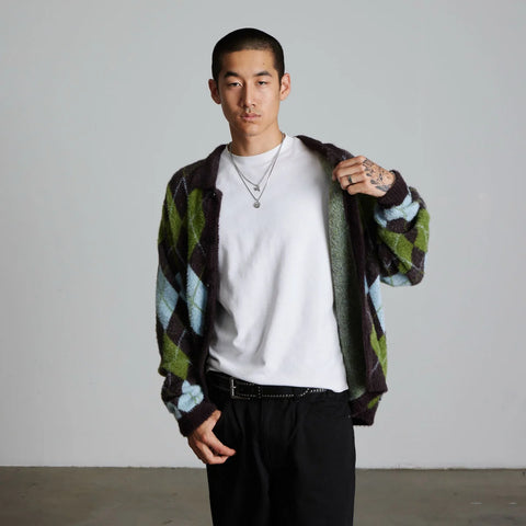 Huf Cardigan con bottoni da uomo Cooper Mohair