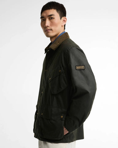Barbour International Giacca da uomo cerata Brake Line fern