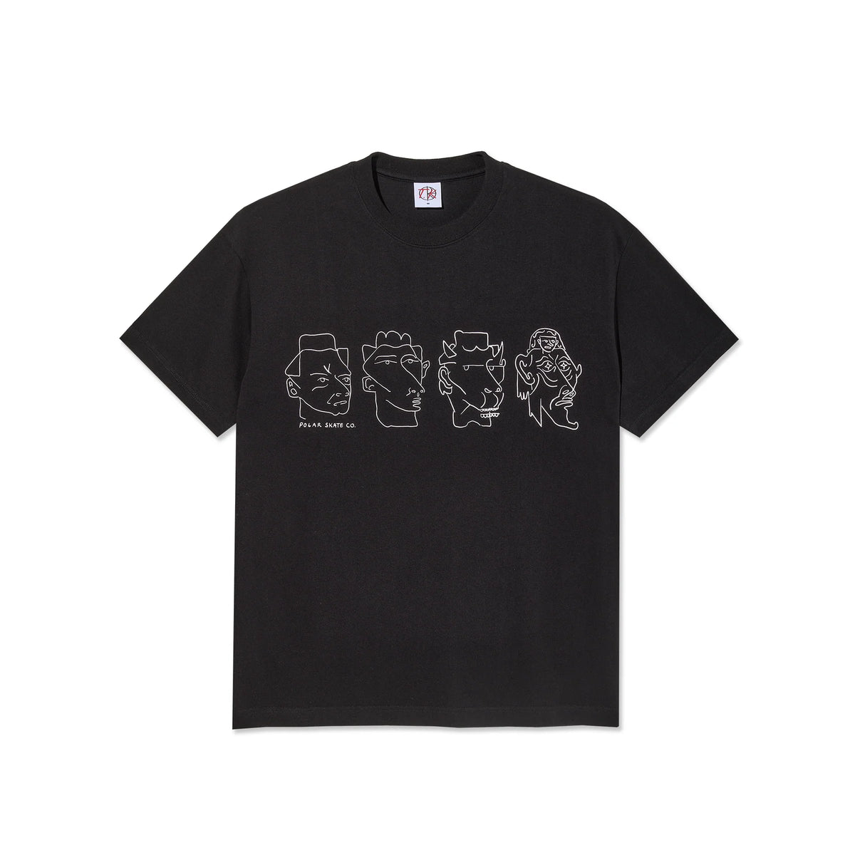 Polar Skate T-Shirt da uomo manica corta 8 Heads nera