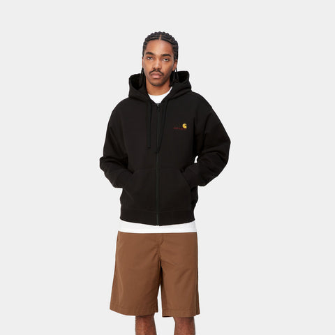 Carhartt Wip Men's American Script Zip-Up Hoodie Black